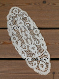 Set de table ancien vintage brodé dentelle crochet fin XIXe, rare, France