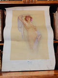 Lithographie ancienne Phryné XIXe art nu rare, estampe vintage Meunier