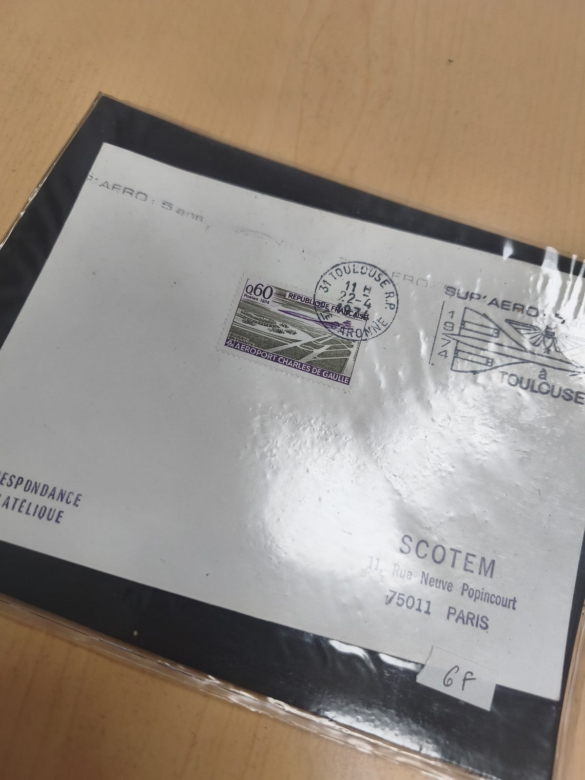 Enveloppe philatélique Sup'Aéro 1974 Toulouse Aéroport Charles de Gaulle