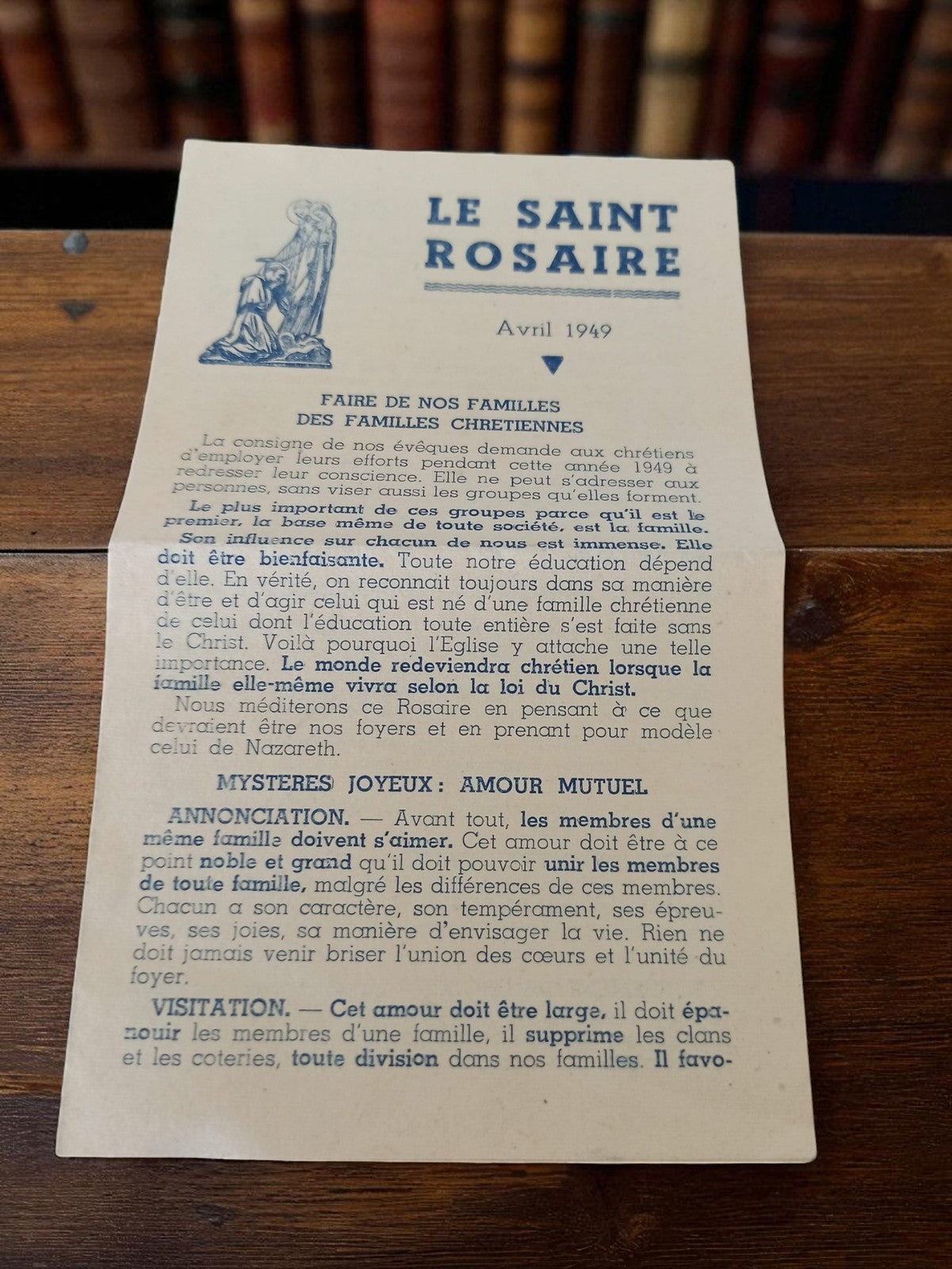Livret religieux ancien Le Saint Rosaire 1949 prière vintage rétro chrétien