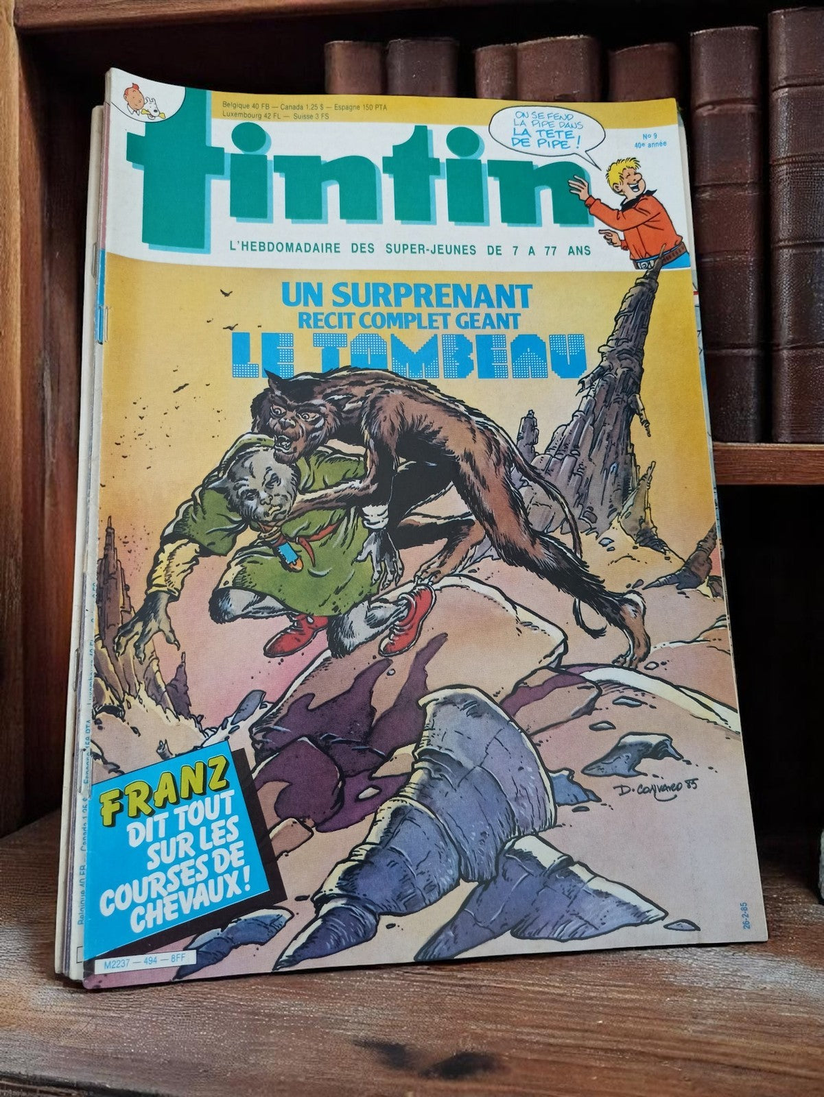 Magazine Tintin vintage années 70 n°9 – Couverture Le Tombeau rare BD hebdo