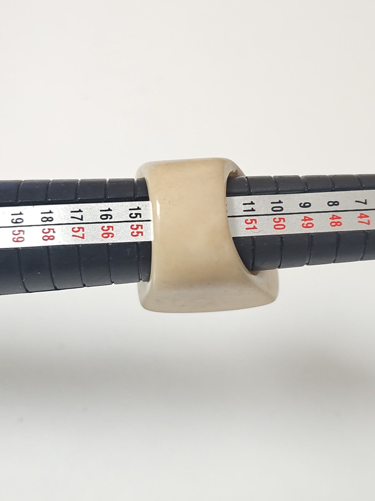 Vintage large antique natural bone ring size 53 retro original jewelry