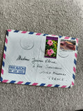 Lettre avion affranchie Congo 2 timbres 75F 25F hibiscus GFCO philatélie