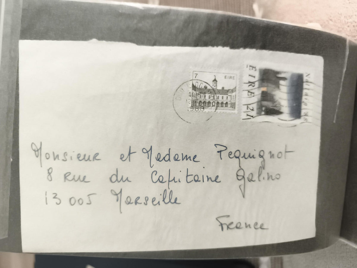Lettre affranchie Irlande 1988 timbres EIRE oblitérés philatélie Marseille