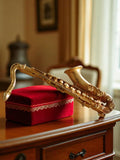 Saxophone miniature doré déco vintage – Objet rétro instrument musique