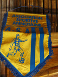 Fanion vintage Association Sportive Annotaine ASA football bleu jaune collection
