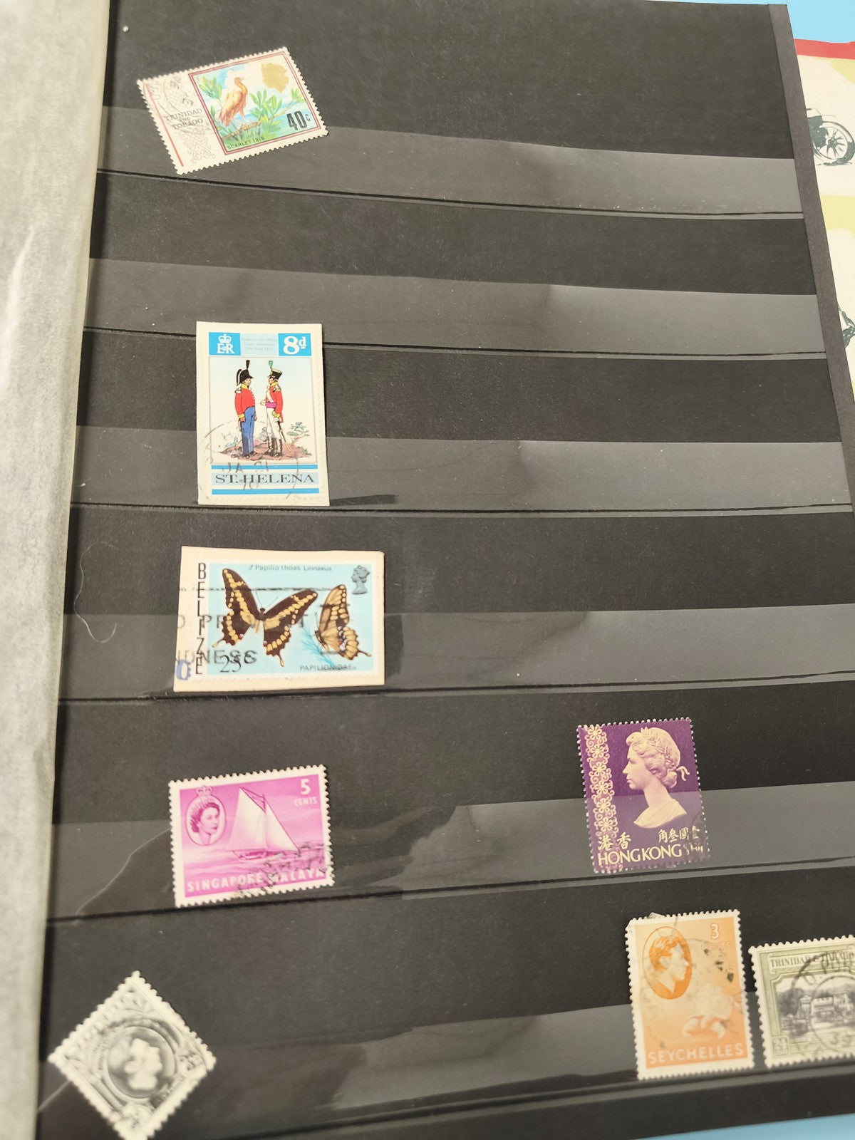 Lot anciens timbres oblitérés étrangers, faune, personnages, collection vintage