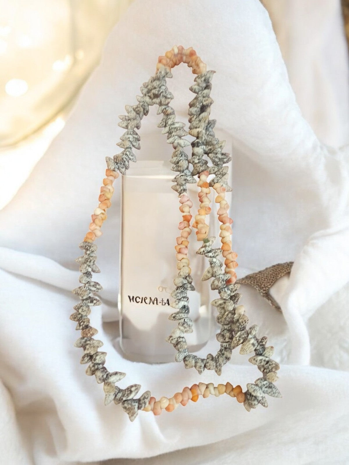 Collier vintage coquillages naturels, gros modèle rétro, bijou ancien
