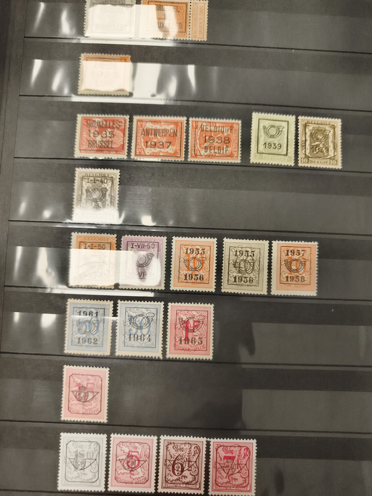 Timbres fiscaux Belgique années 1930-1960 lot philatélie taxe oblitérés