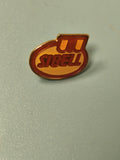 Pin's vintage Sibell logo jaune rouge collection publicitaire ancien (Ref 13)