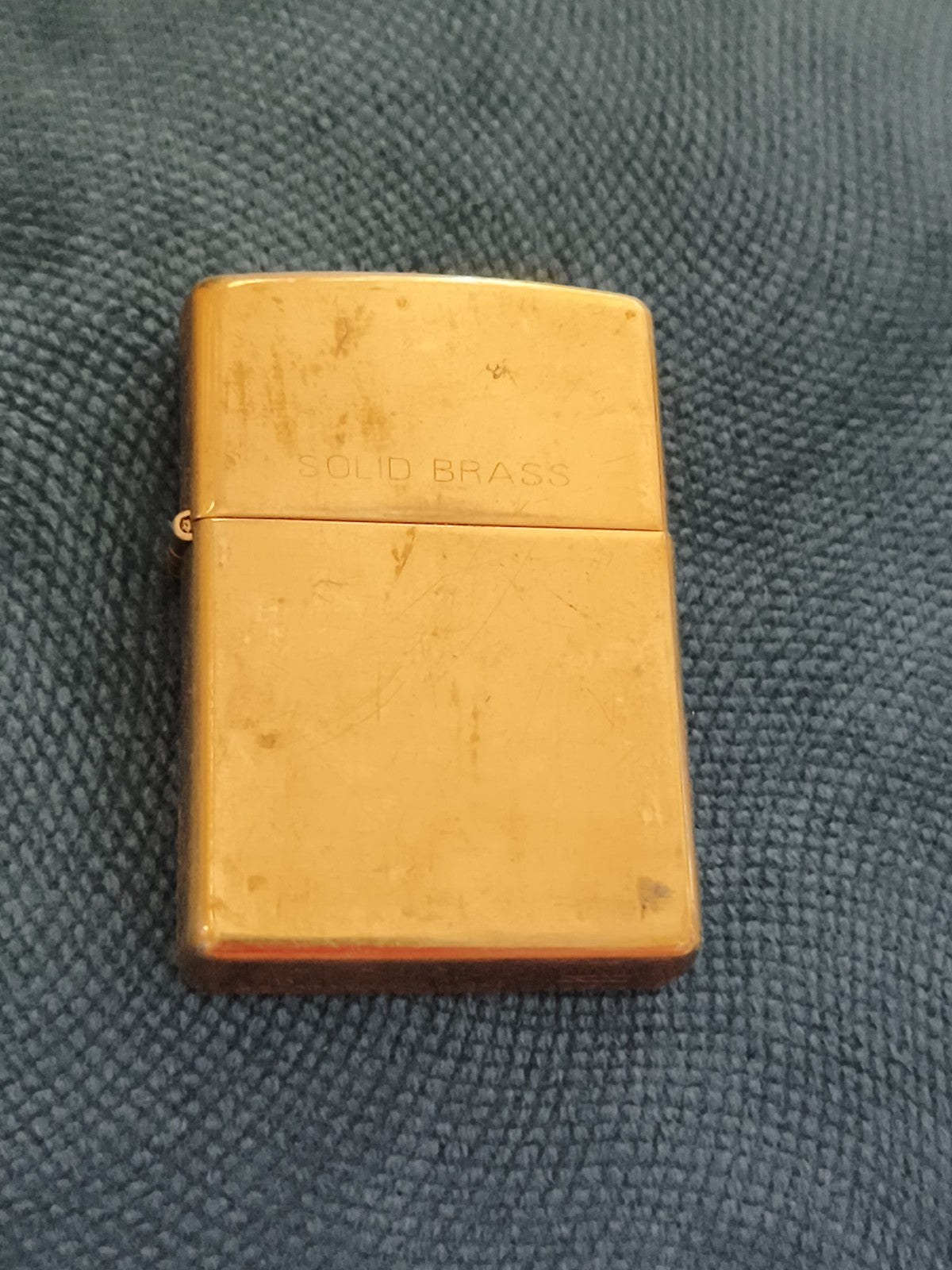 Briquet Zippo vintage SOLID BRASS laiton doré ancien, made in USA, lighter