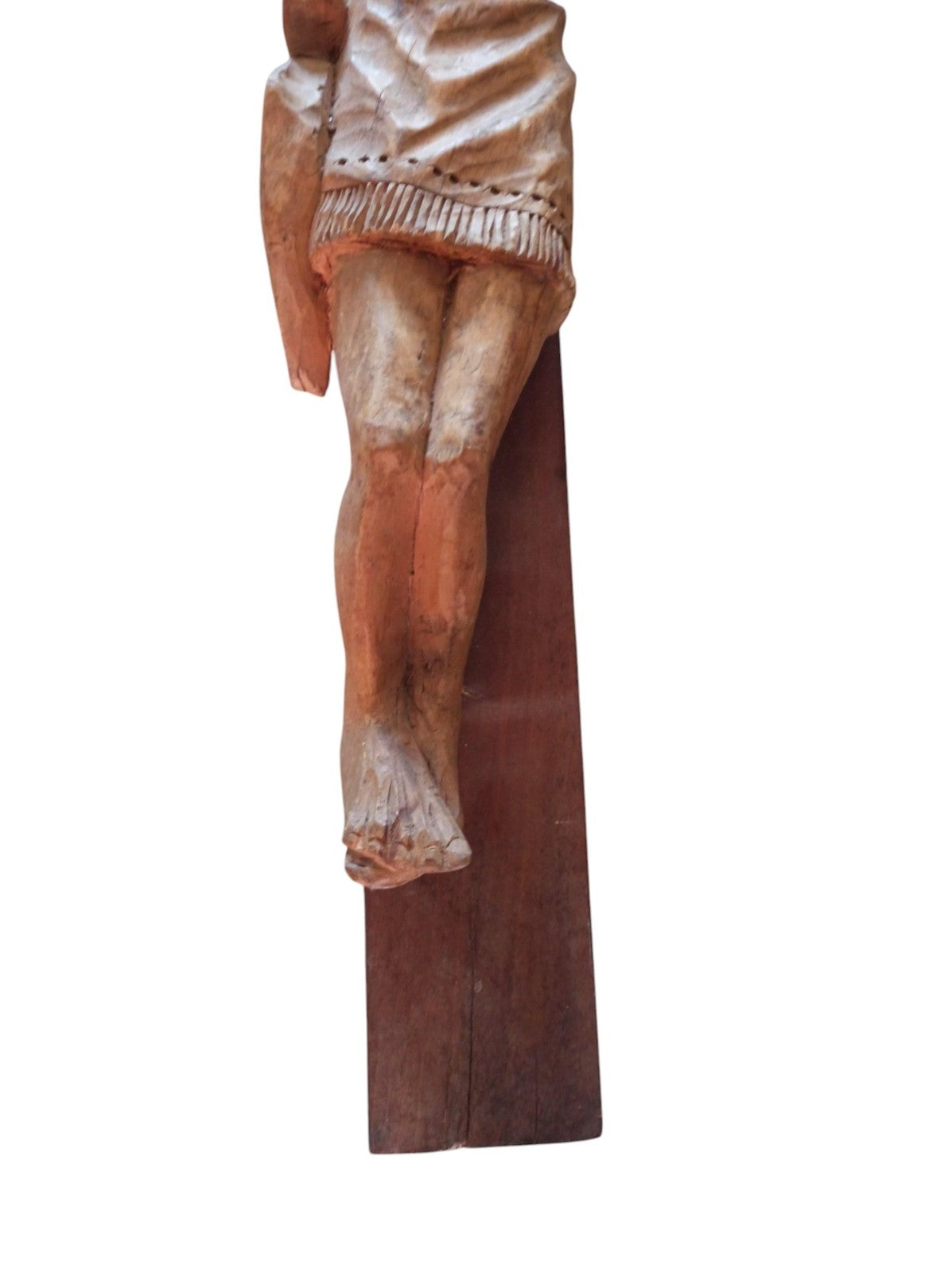 Croix ancienne Jésus bois, Christ sculpté, bras amovibles, crucifix mural