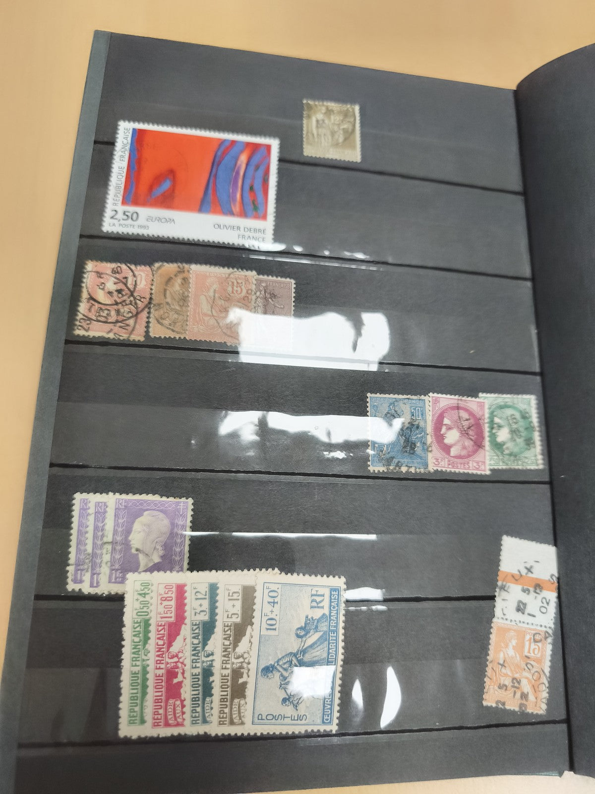 Timbres France divers oblitérés neufs album philatélie lot Europa Marianne