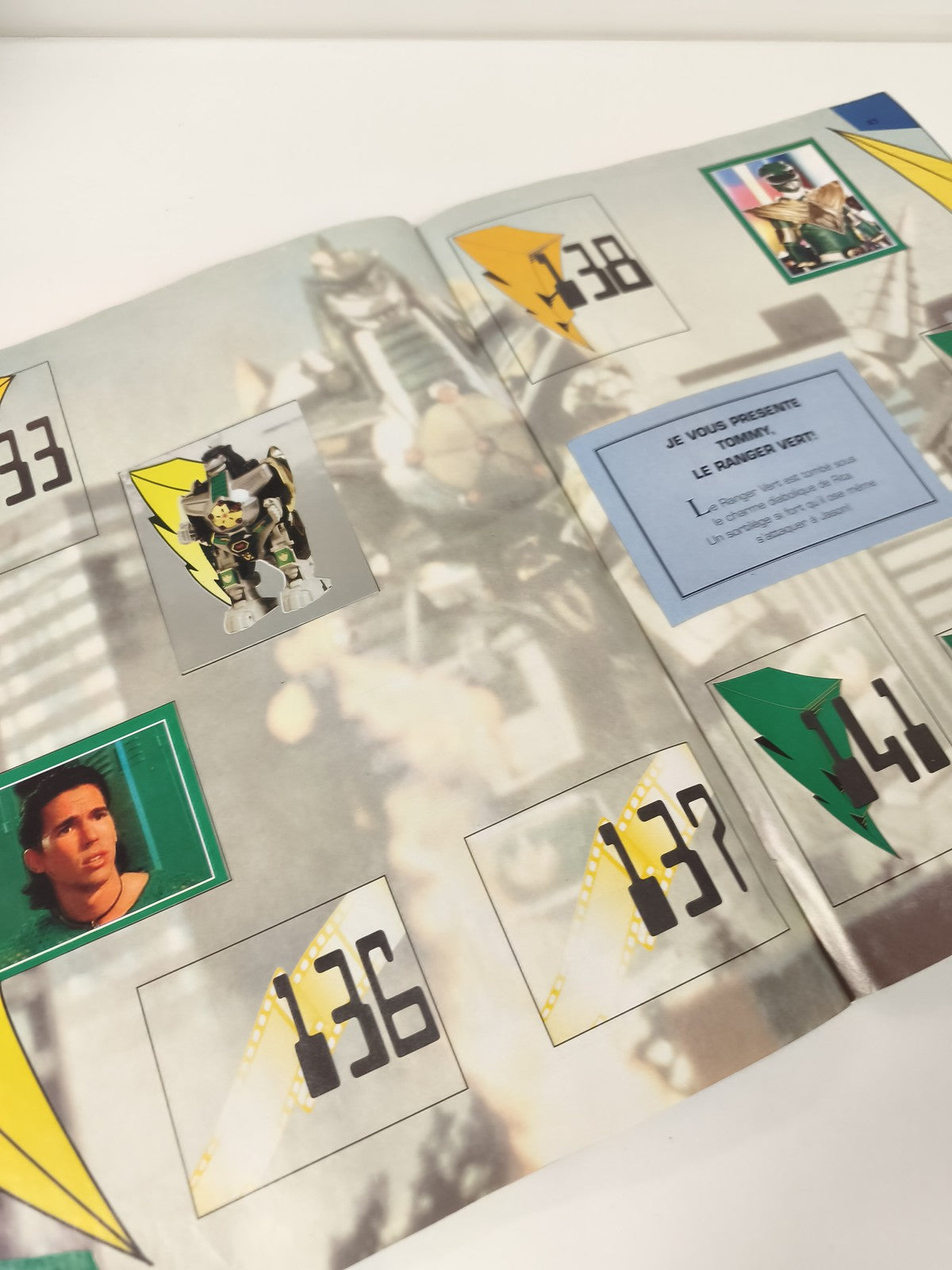 Vintage album Panini Power Rangers incomplet Merlin Collection années 90