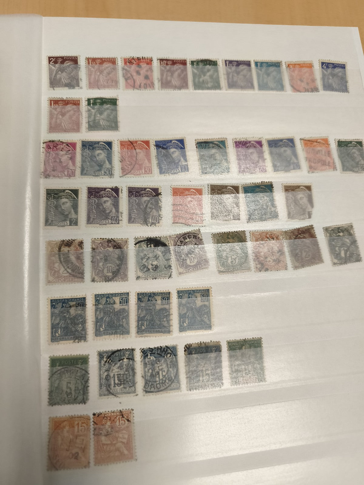 Lot timbres France oblitérés divers Marianne Semeuse Cérès philatélie