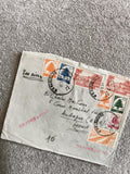 Lettre affranchie Liban années 1950, timbres cèdre, cachets Beyrouth, Par Avion