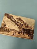 Ancienne carte postale animée montagne village neige, collection vintage (Ref 2)