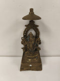 Ancienne statue Ganesh en bronze, style indien, patine d'époque, objet de collec