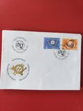 Enveloppe philatélie UIT Genève timbres Helvetia 1985 oblitération spéciale