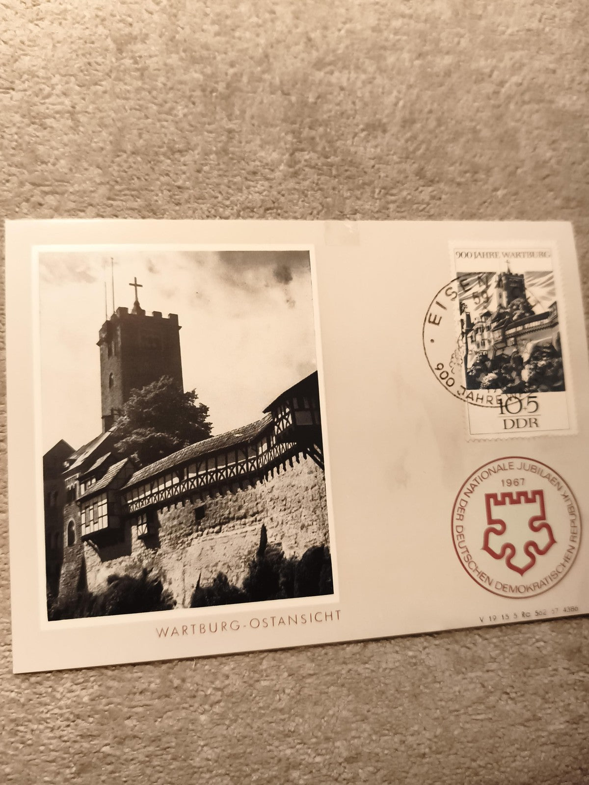Carte maximum Wartburg 900 Jahre DDR 1987 philatélie château Allemagne