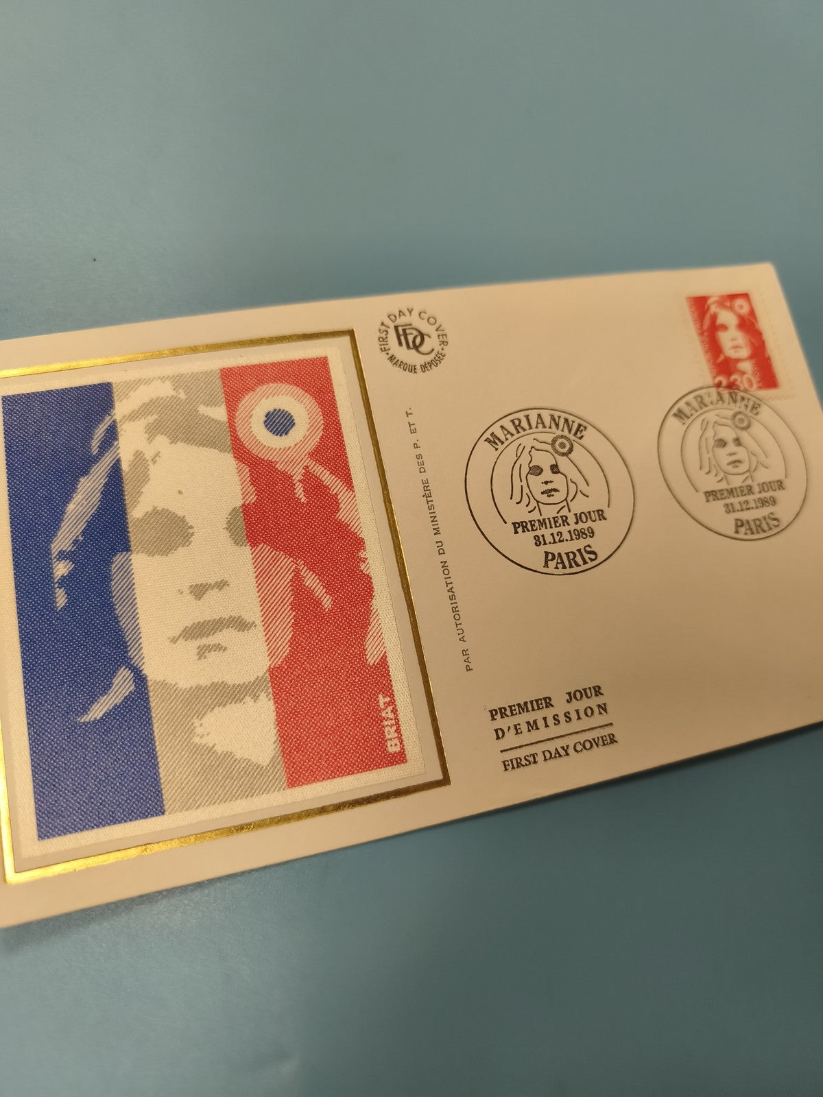 Enveloppe FDC Premier Jour Marianne Paris 1969 Timbre Rouge Tricolore