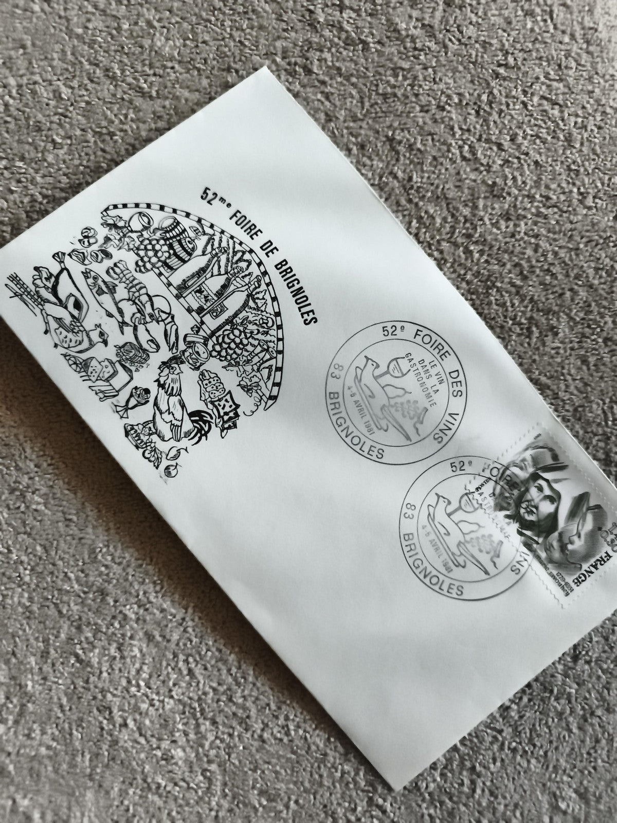 Lettre 1er jour 52e Foire de Brignoles cachet spécial philatélie France