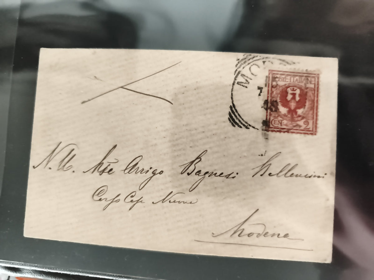 Lettre ancienne affranchie Italie timbre 2 centesimi Modène XIXe philatélie