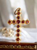 Croix Religieuse Fantaisie Plaquée - Style Vintage