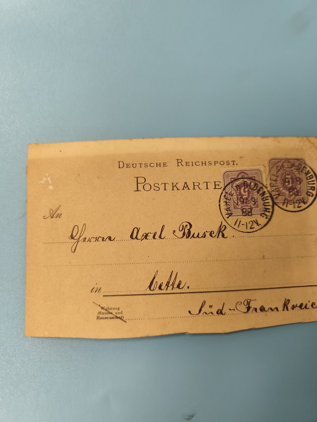 Ancienne carte postale oblitérée Deutsche Reichspost XIXe philatélie (Ref 9)