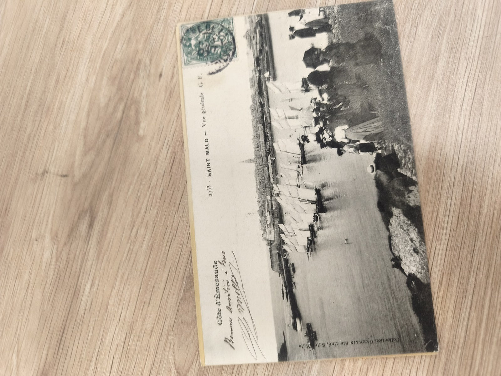 Carte postale ancienne St Malo Côte d?Émeraude CPA noir et blanc vue port animée