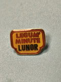 Pin's vintage Legum' Minute Lunor publicitaire jaune rouge ancien collection