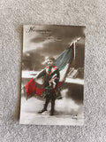 CPA enfant drapeau tricolore Heureuse Année carte postale ancienne France