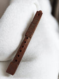 Flûte ancienne tribale bois sculpté, instrument ethnique vintage déco