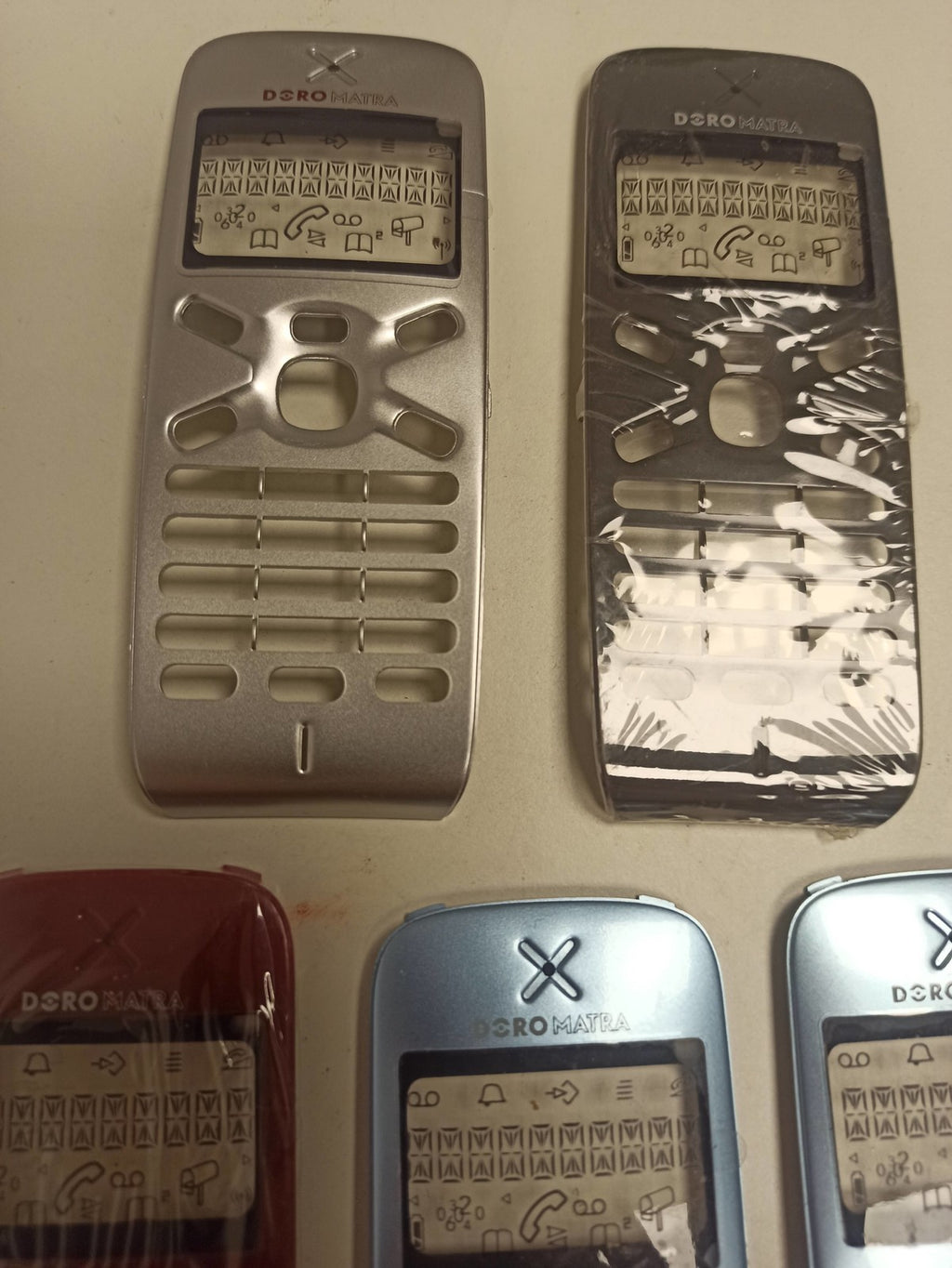 Lot coques rétro pour téléphone sans fil Doro ancien, accessoires vintage origin