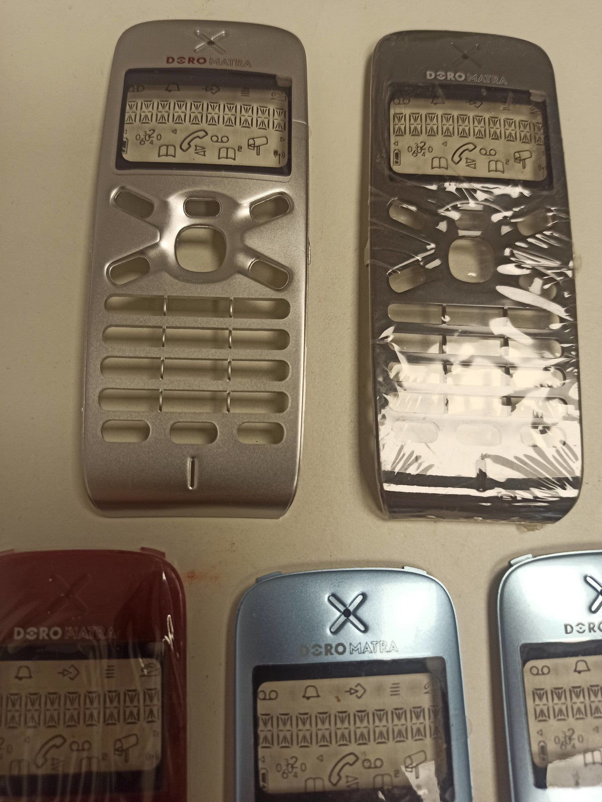 Lot coques rétro pour téléphone sans fil Doro ancien, accessoires vintage origin