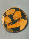 Vintage pin?s Les Simpsons Bart & Homer badge rond émaillé collection (Ref 5)