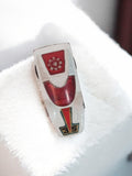 Véhicule miniature ancien blanc rouge n°33 voiture rétro vintage jouet déco