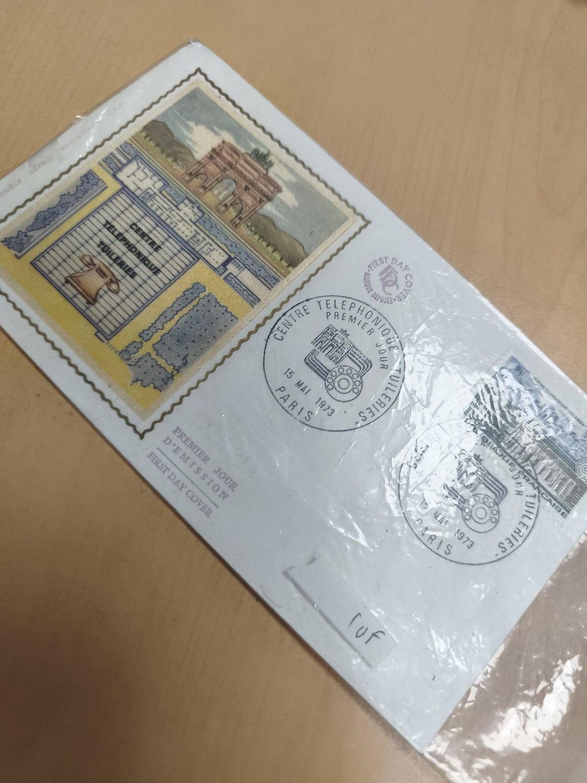 Enveloppe Premier Jour 1973 Paris Centre Téléphonique Philatélie FDC