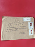 Enveloppe philatélie affranchie Maroc avec timbres, expédition France, cachet vi