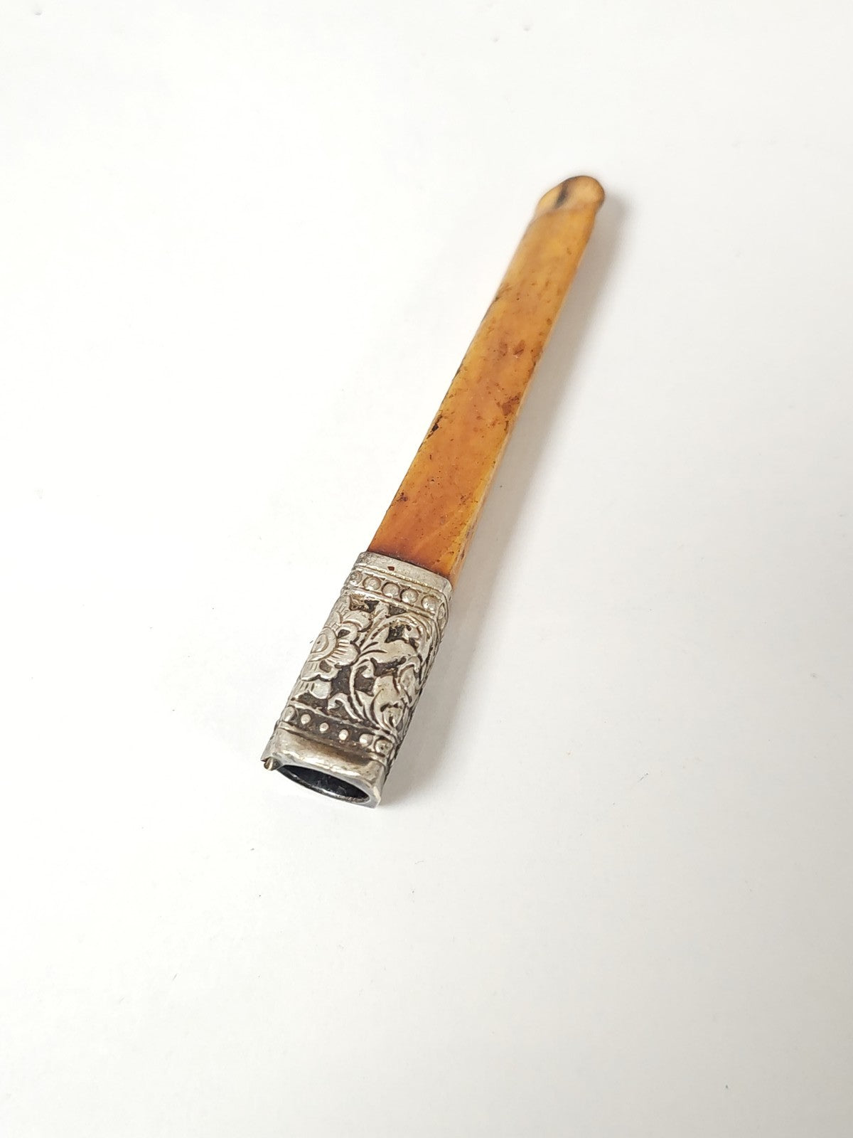Vintage silver-plated cigar holder smoker's retro tobacco accessory collectable