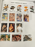 Timbres Saint Thomas et Prince 1990, faune champignons et œuvres d’art, S. Tome