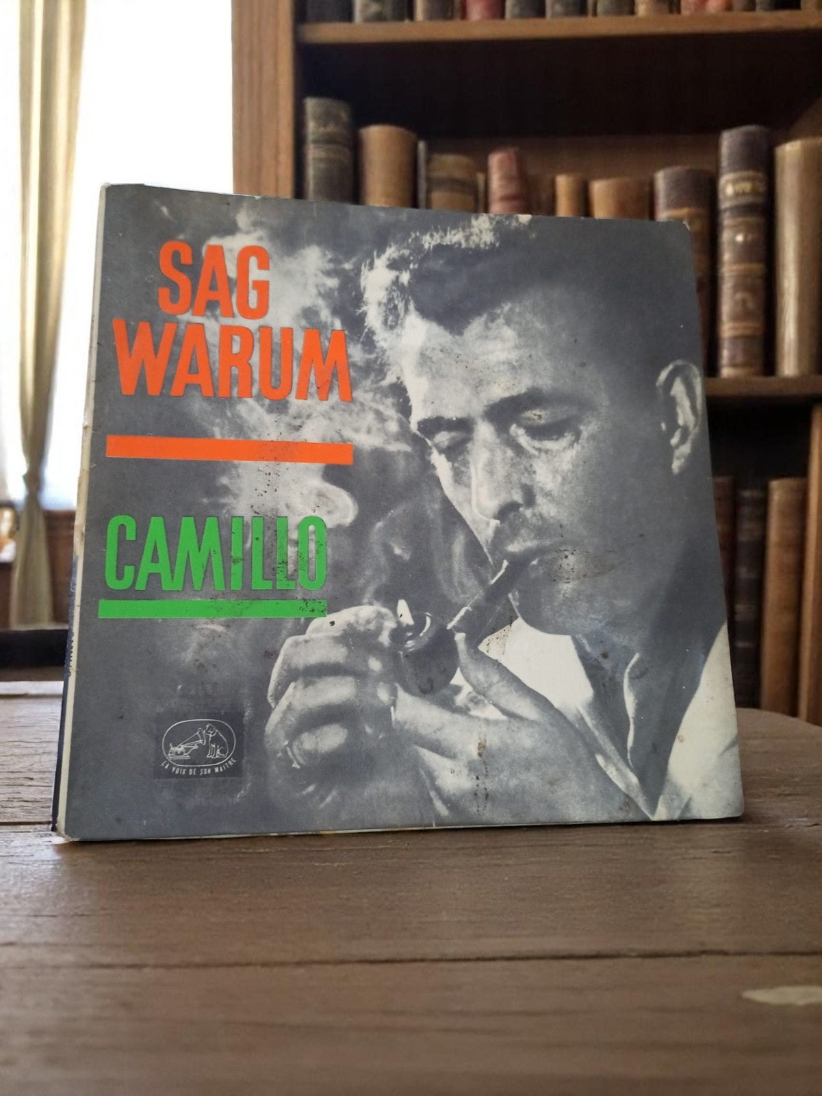 Vinyle 45 tours Sag Warum Camillo vintage, pochette photo, non testé rare