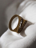 Bague vintage laiton motif géométrique taille 52 ancien bijou rétro