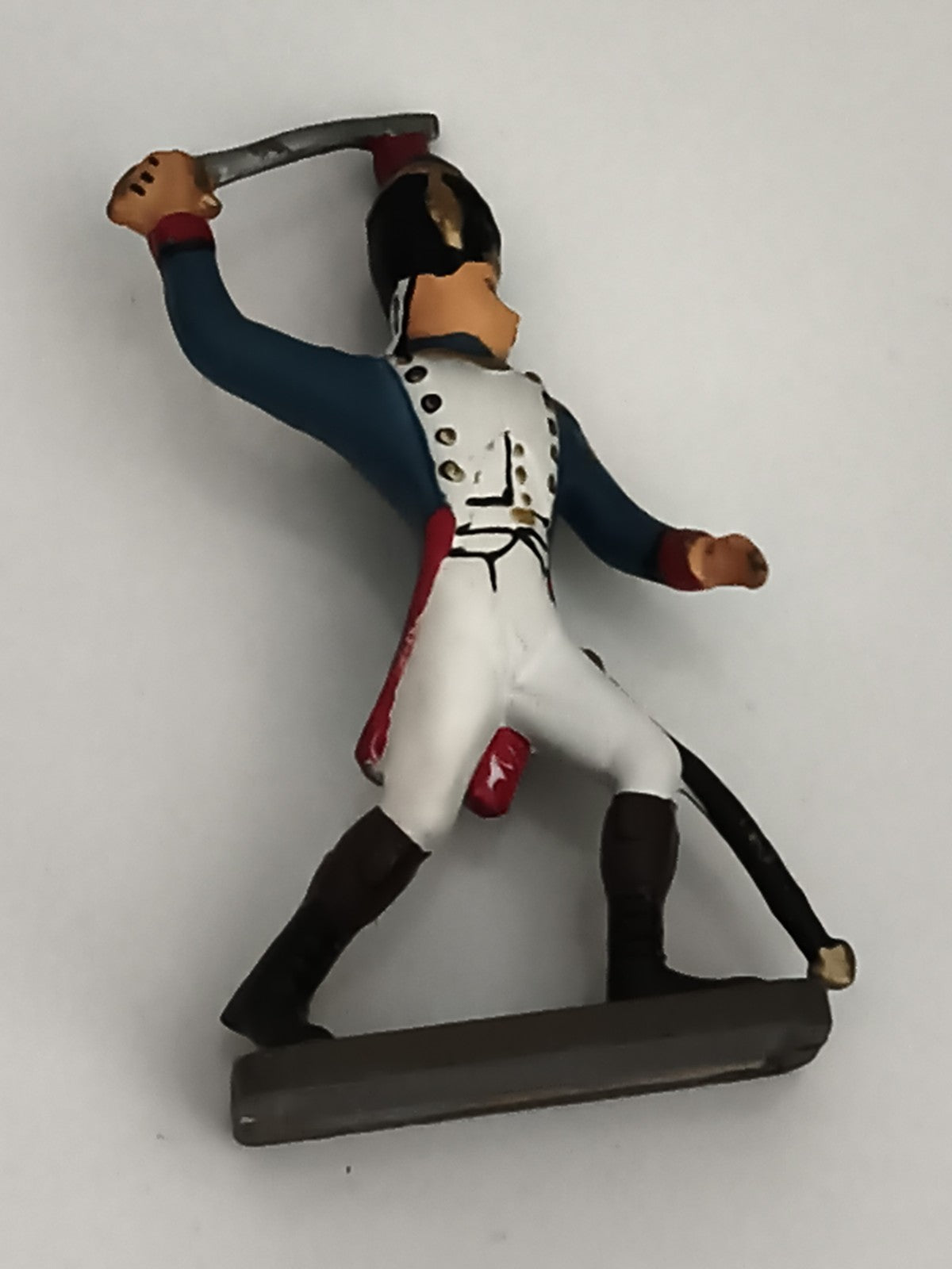 Figurine soldat Napoléonien ancien en plomb uniforme bleu blanc rouge vintage