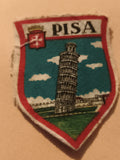 Écusson ancien PISA brodé, blason tour de Pise vintage, patch souvenir Italie