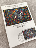 Lettre FDC 8e Centenaire Cathédrale de Sens vitrail Saint-Paul ancien philatélie