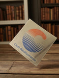 Autocollant publicitaire vintage Club Méditerranée logo rétro, ancien sticker