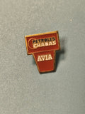 Vintage pin's PETROLES CHABAS AVIA rouge, collection publicité essence (Ref 7)