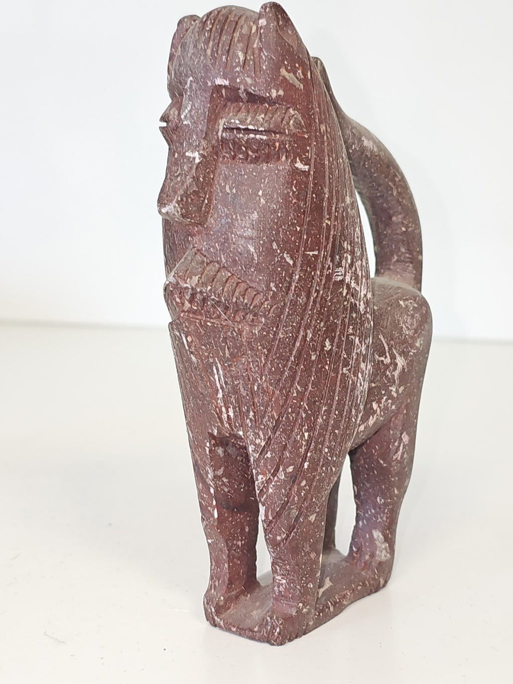 Statuette léopard en pierre de savon sculptée décorative félin animalier déco