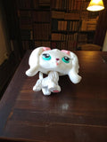 Figurine Petshop vintage LPS chien blanc yeux bleus ancien rare modèle